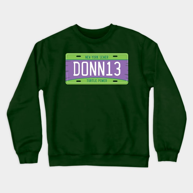 Donatello License Plate Crewneck Sweatshirt by DCLawrenceUK